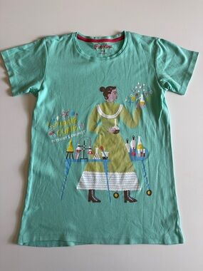 Piccolina Girls' Marie Curie Graphic Tee - Aqua Green